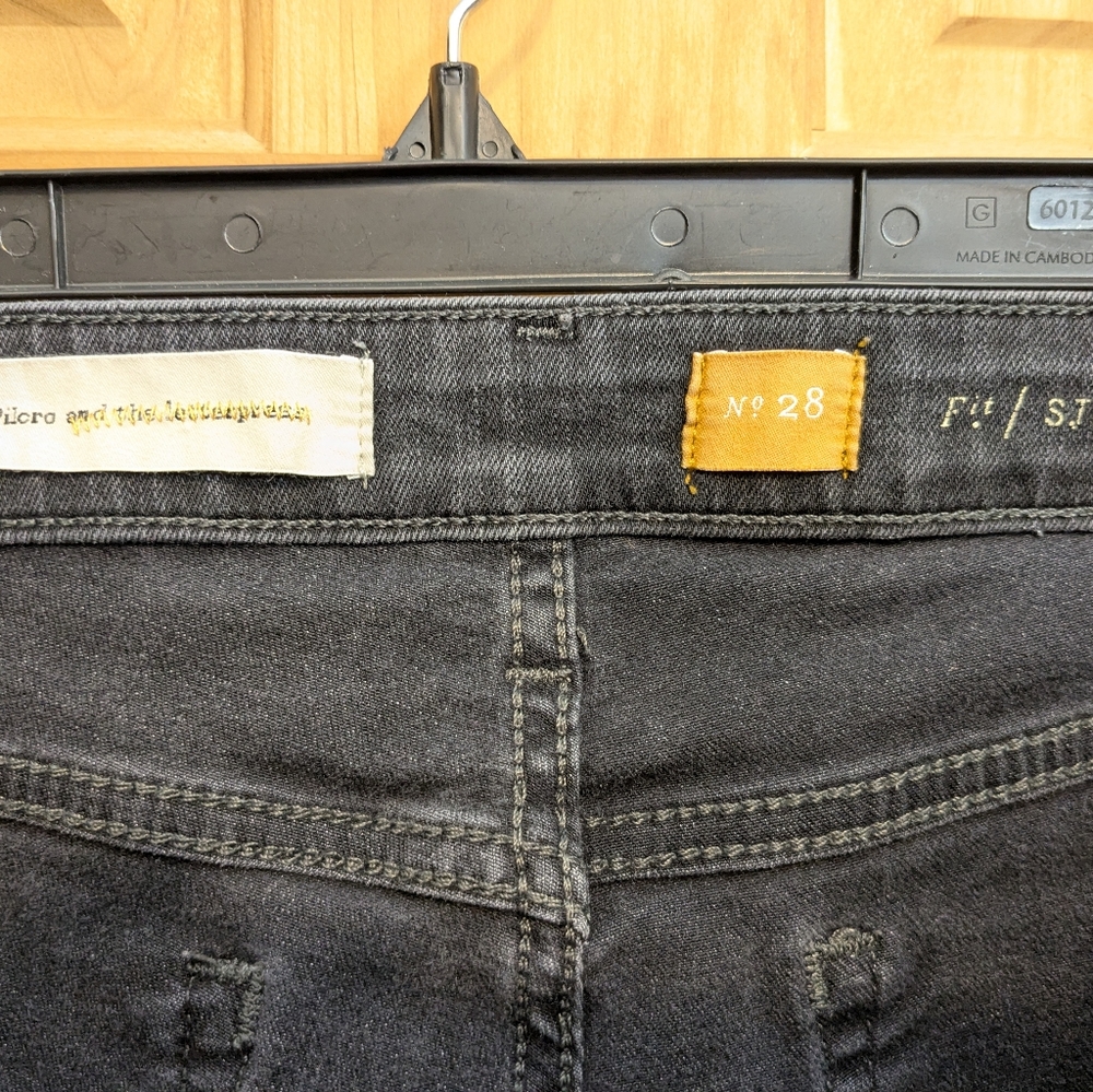 Anthropologie Pilcro Letterpress Womens Straight Black Jeans Sz 28 Classic Denim - Picture 11 of 15